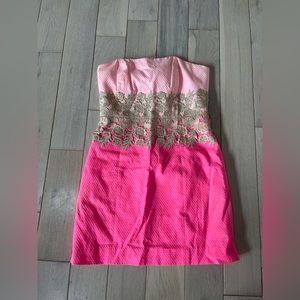 Lilly Pulitzer Pink and Gold Dress